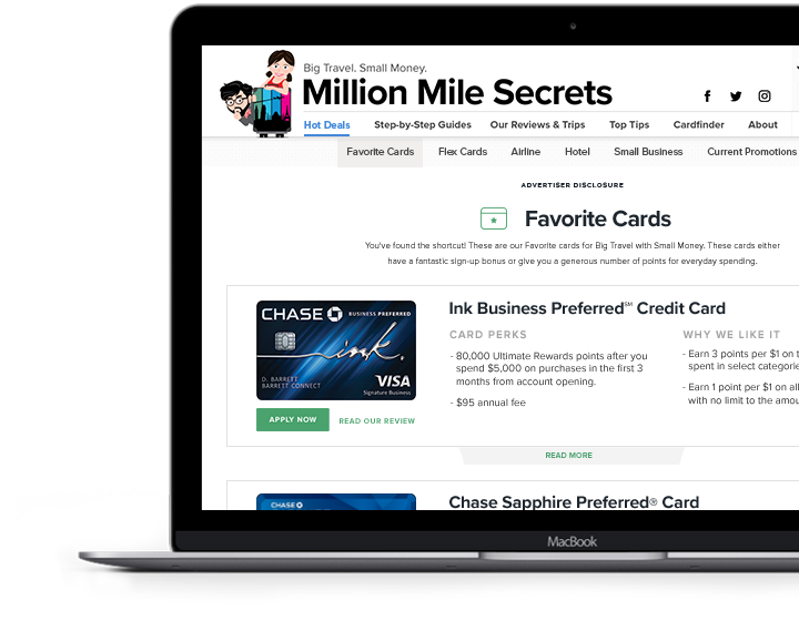 Million Mile Secrets hot deals favorite page